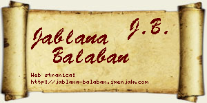 Jablana Balaban vizit kartica